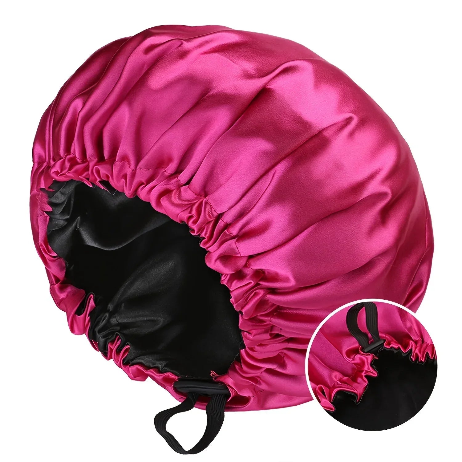 Gorro de moda para mujer, de seda suave y lisa, doble capa, con botón ajustable, para uso diario en casa, cómodo para dormir