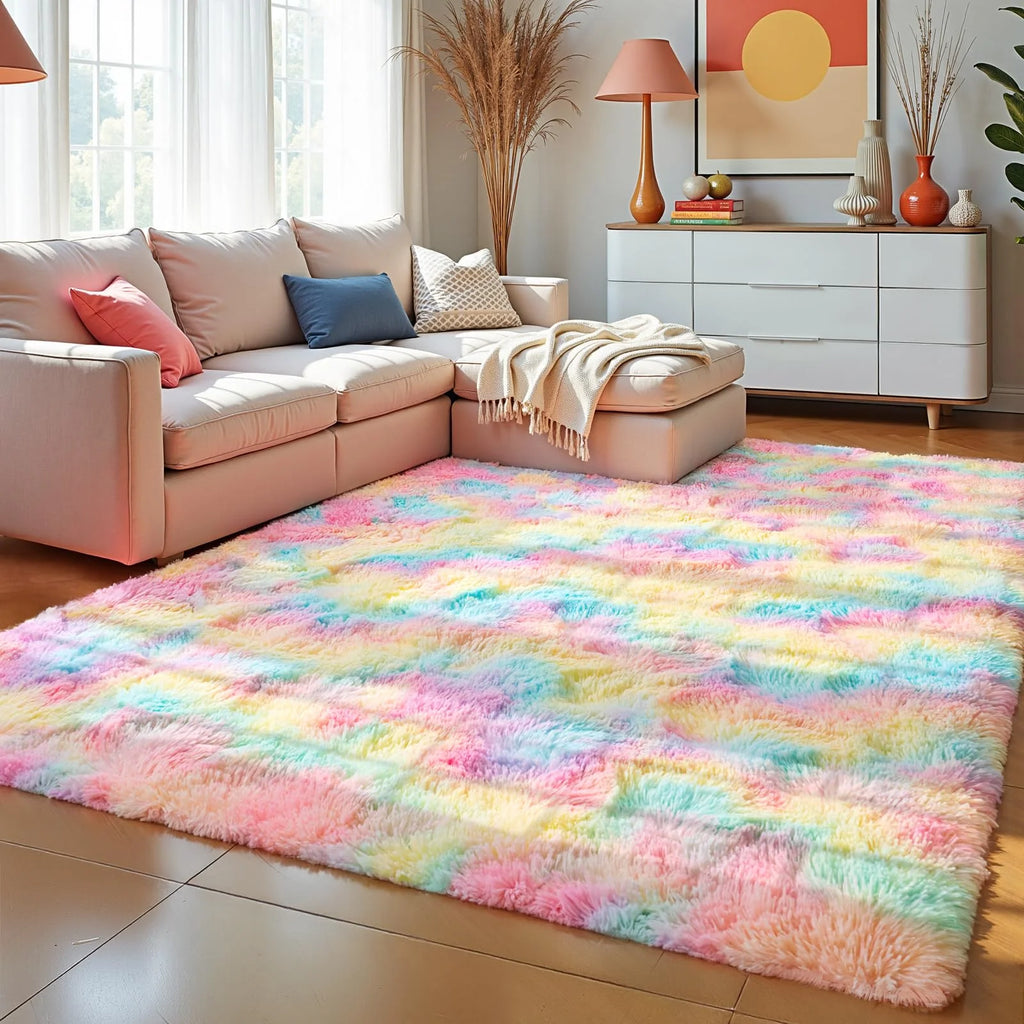 Alfombra para sala de estar VIKAMA, alfombrilla de felpa suave y esponjosa para dormitorio, sala de juegos de guardería, dormitorio, decoración del hogar