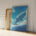 Photo moderne Ciel Bleu et Nuages Blancs Baleines Art Mural Impressions sur Toile Peinture Affiche Image pour Salon Chambre Décoration Intérieure