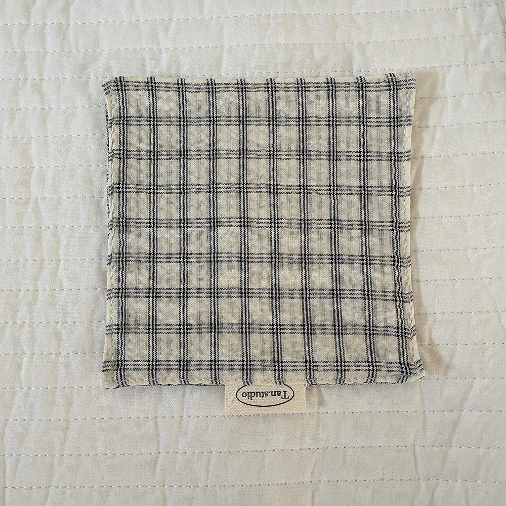 Lattice Series Multi-color Square Korean Cotton Coasters Fresh Table Cloth Heat Insulation Mat Coffee Cup Placemat Table Decor