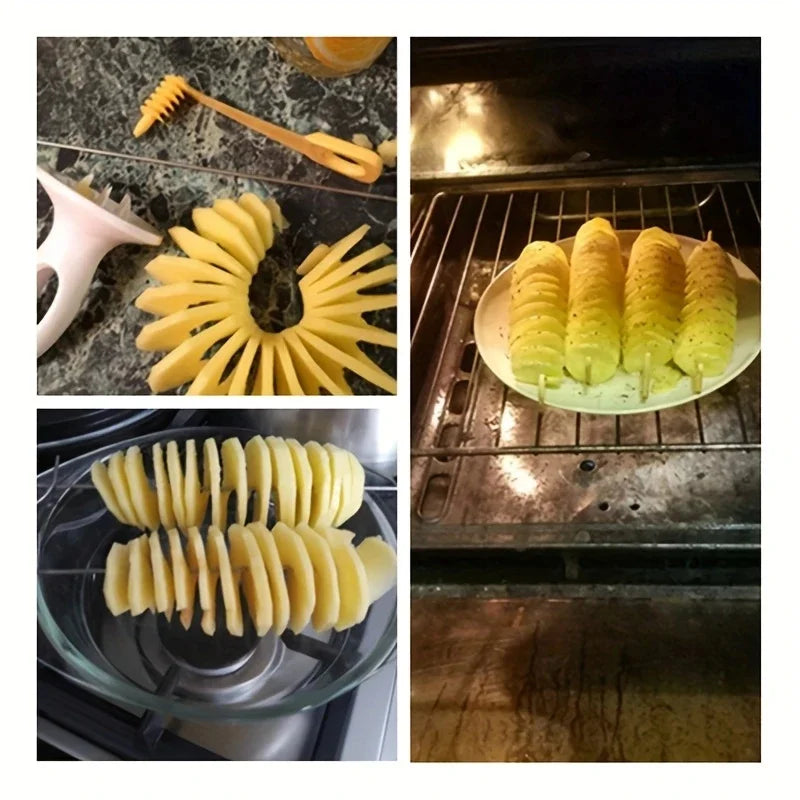 Ensemble de 6 Spiralizers en acier inoxydable Coupe-légumes multifonctionnel Parfait pour la préparation de pommes de terre en spirale, de carottes Outil de cuisine
