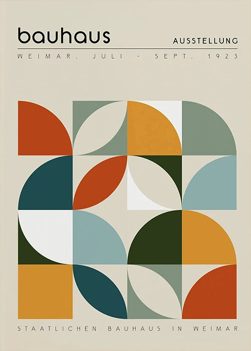 Bauhaus Wall Art Mid Century Modern Print Minimalist Living Room Decor Abstract Geometric Interior Art Canvas Prints Wall Decor