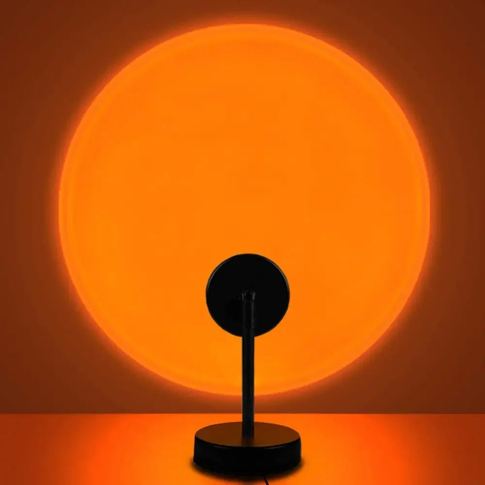 Proyector de luz nocturna LED USB, lámpara de escritorio de proyección de sol rojo arcoíris para decoración de pared de dormitorio, bar, cafetería