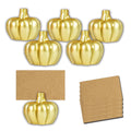 Fall Decor Gold Pumpkin Place Card Holder (Set of 6), Place Settings, Perfect for Thanksgiving Table Decor, Fall Themed Weddings