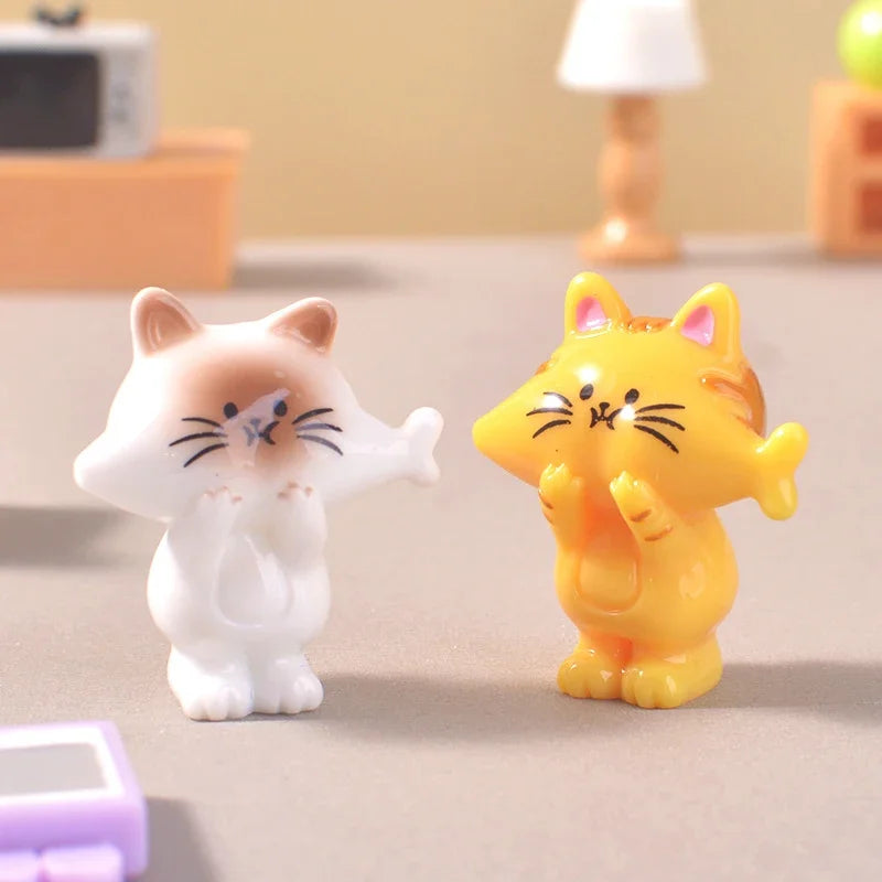 6/12/18Pcs Mignon Chat Miniature Figurine Ornement Décoration De Bureau Décoration De La Maison Créatif Bricolage Accessoires De Décoration De La Maison Cadeaux