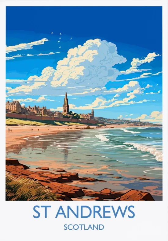 Escocia Tierras Altas St Andrews Edimburgo Glencoe Póster de Viaje Escocia Paisaje Estético Decoración de Pared Impresiones en Lienzo Regalo de Viaje