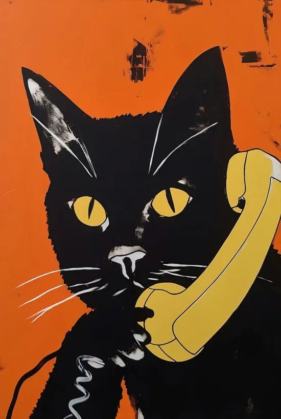 Póster divertido vintage de gatos y perros, arte de pared retro de moda, lienzo impreso, póster divertido de gatos retro, decoración de pared funky