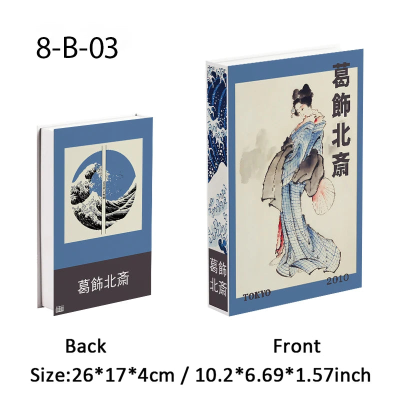 Lucky Cat Open Luxe Fake Book Storage Box Home Decor Decorative Books Interior Decoration Yayoi Kusama Ukiyoe Japanese Ornaments