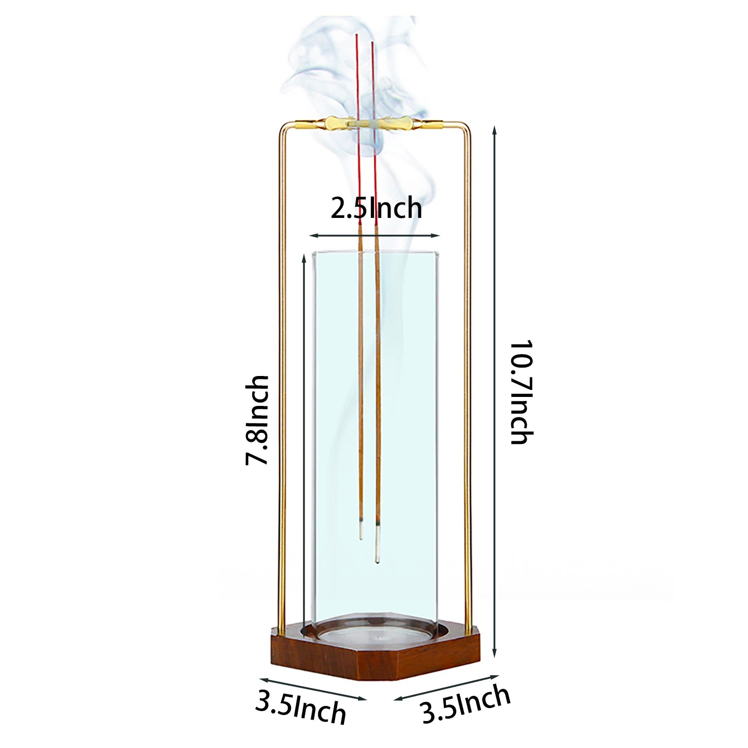 Glass Incense Holder for Dual Sticks Anti-Ash Flying Incense Burne with Ash Catcher Incense Stick Holder for Yoga Meditation Spa