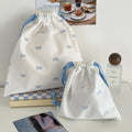 Sac de rangement pour arc coréen en toile, motif Kawaii, sac à cordon, portable, pour rouge à lèvres, maquillage, voyage, organisateur d'accessoires