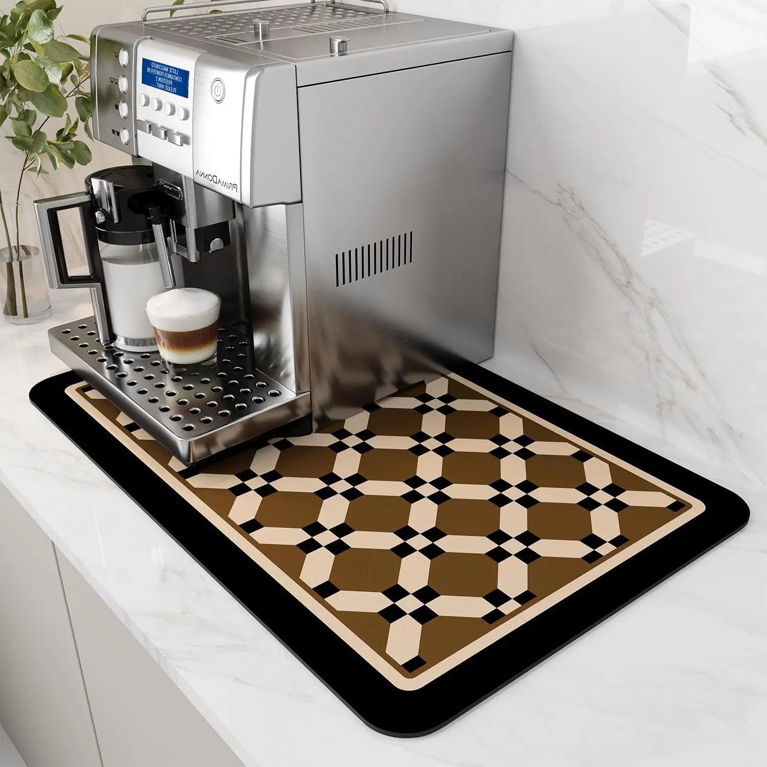 Alfombrilla para máquina de café VIKAMA, con reverso de goma, absorbente de agua, alfombrilla de secado de platos, alfombrilla de drenaje para encimera de cocina, decoración del hogar