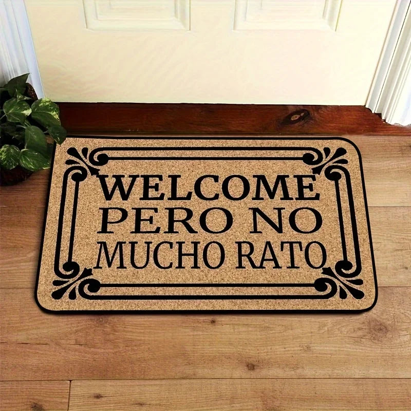 Alfombrilla para puerta sencilla con patrón floral color café VIKAMA, alfombra de entrada para el hogar, decoración de interiores, decoración sencilla para el hogar