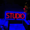 Enseigne Néon Studio Rose Bleu, Décoration Murale LED pour Studio de Musique, Studio Photo, Bar, Café, Éclairage Commercial Créatif, Ambiance Vibrante