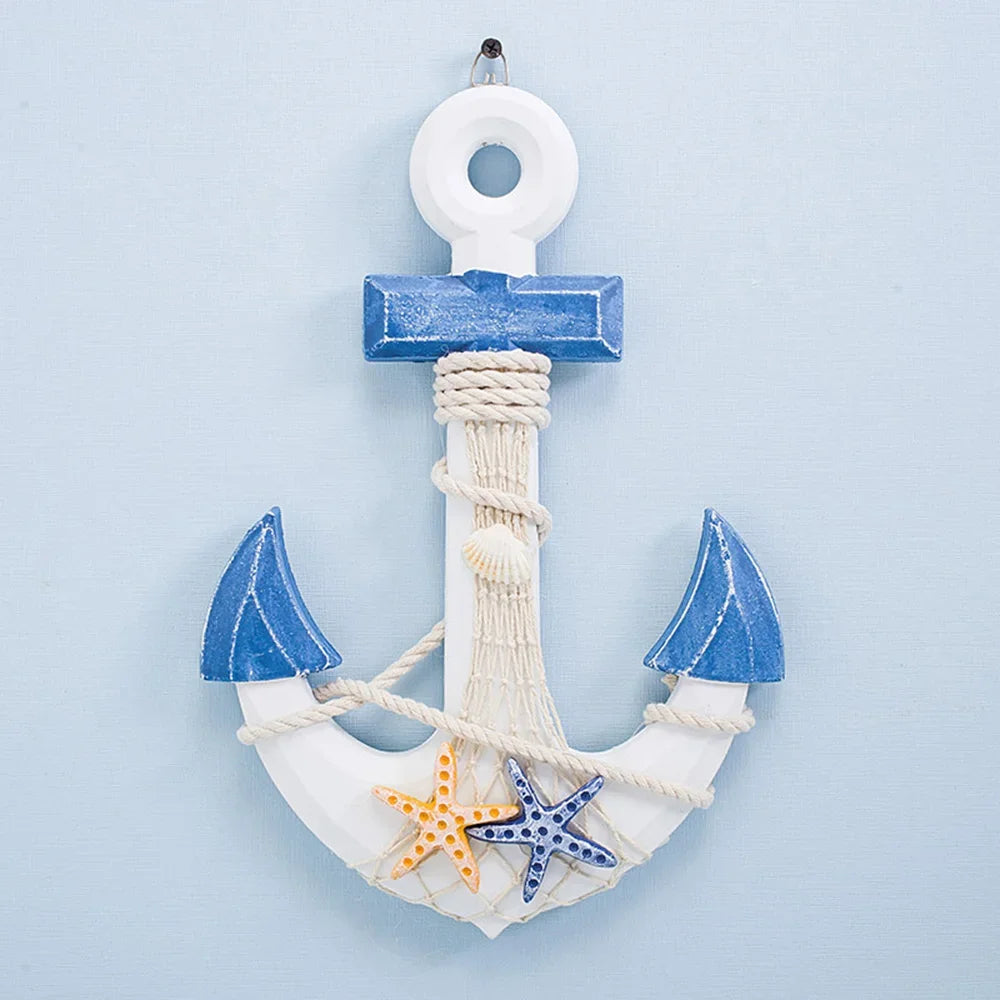 Decoración náutica artesanal para pared con rueda de barco, boya de salvavidas costera, adornos colgantes, decoración de ancla de barco, regalo 2024