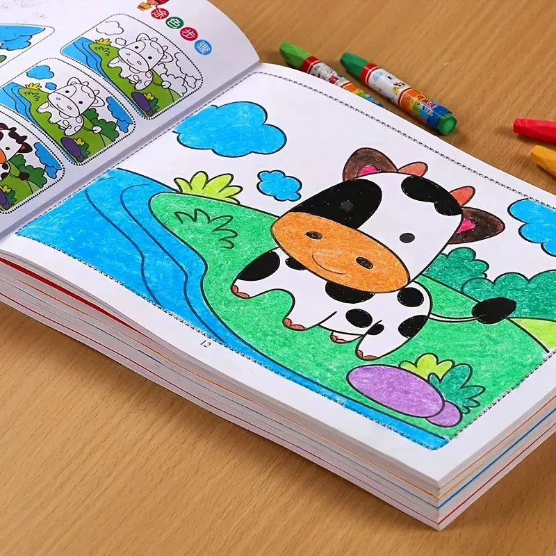 Livre de coloriage de peinture étape par étape Niveaux progressifs Facile à difficile Activité d'apprentissage artistique créative Livre de papier de qualité Cadeau