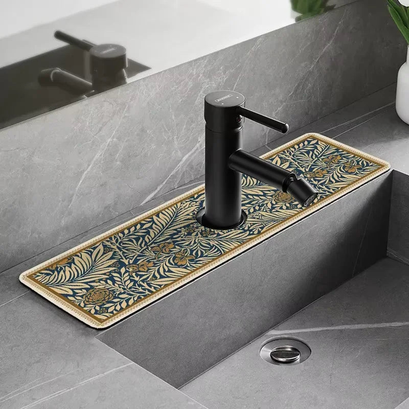 VIKAMA Grifo de cocina con diseño de dibujos animados, súper absorbente, para cafetera, escurridor, alfombrilla de secado rápido para baño