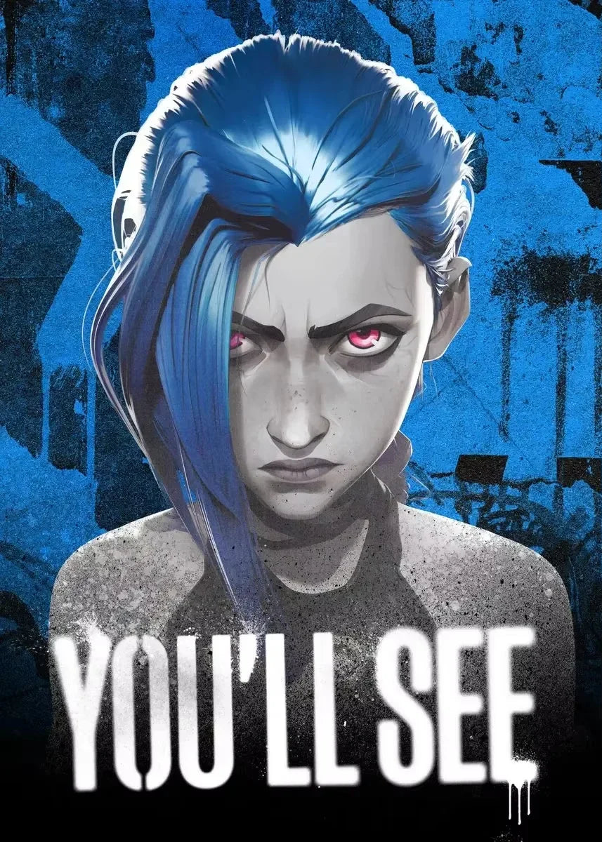 Arcane Season 2 Jinx VI Graffiti Caitlyn Jayce Viktor Character Poster Arcane Anime Game Canvas Printing Wall Art Room Decor