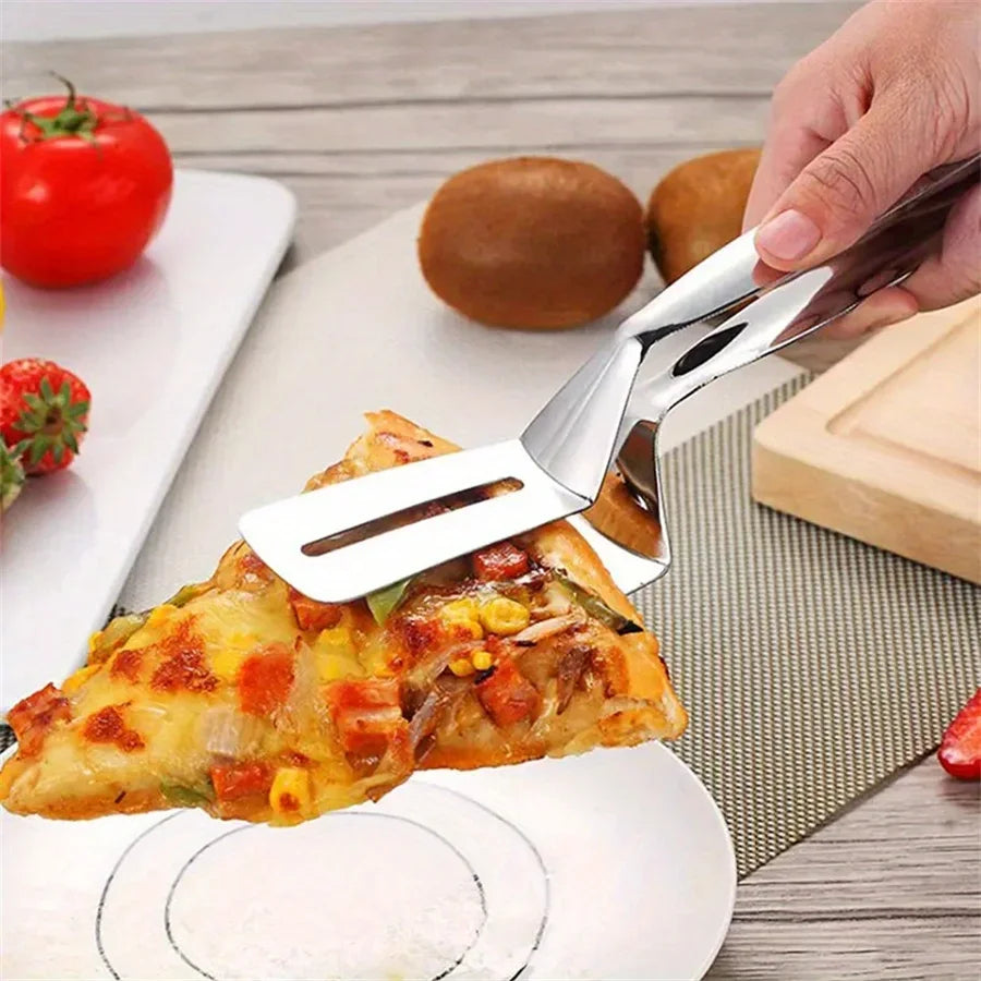 Pince de cuisine multifonction en acier inoxydable pour barbecue, pince à pain durable, pince-pelle à frire, pelle à poisson frit, ustensile de cuisine ménager