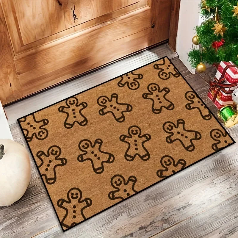 VIKAMA 2025 Felpudo de reno navideño Alfombra de cocina Alfombra de entrada interior exterior Decoración del hogar navideña Feliz Año Nuevo 2026