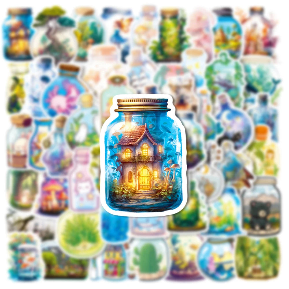 10/30/50pcs Pegatinas de graffiti con diseño de botellas de poción mágica de dibujos animados para ordenador portátil, maleta, teléfono, cuaderno, guitarra, decoración, juguetes