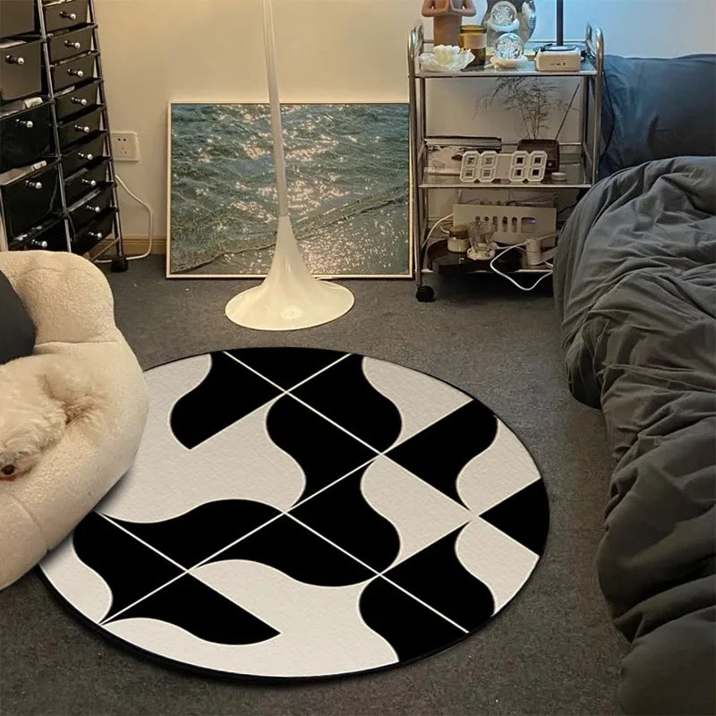 Alfombra VIKAMA para CD de música, alfombra redonda para silla de juegos, alfombrilla de suelo para habitación, sala de estar decorada, salón, alfombra antideslizante de gran superficie