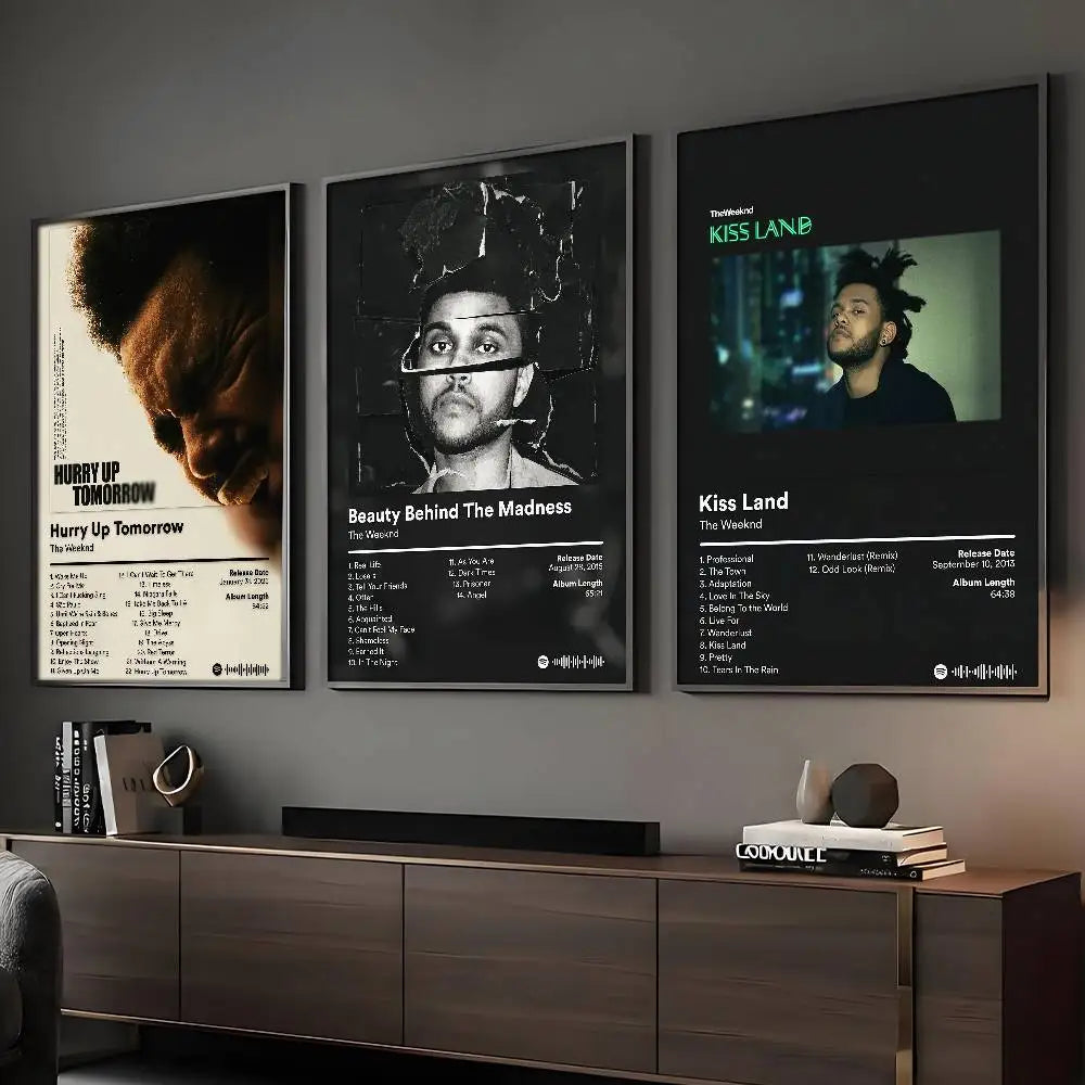 Affiche Hurry Up Tomorrow de The Weeknd – Impressions murales autocollantes, imperméables, pour salon, chambre, bar, décoration esthétique.