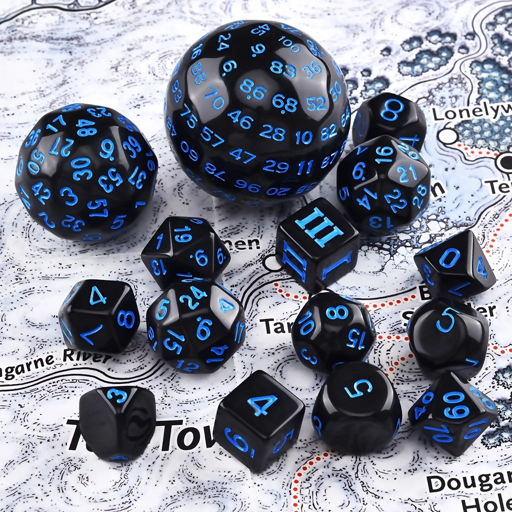 15 Dados poliédricos para juegos de mesa DND RPG Dungeons and Dragons D3 D4 D5 D6 D7 D8 D10 D% D12 D16 D20 D24 D30 D60 D100
