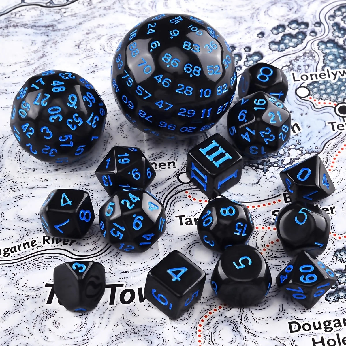 15 Dados poliédricos para juegos de mesa DND RPG Dungeons and Dragons D3 D4 D5 D6 D7 D8 D10 D% D12 D16 D20 D24 D30 D60 D100