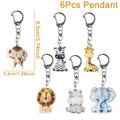 Porte-clés animaux de la jungle Porte-clés animaux de safari Lion Girafe Éléphant Porte-clés Décoration de fête d'anniversaire animaux Fête de naissance