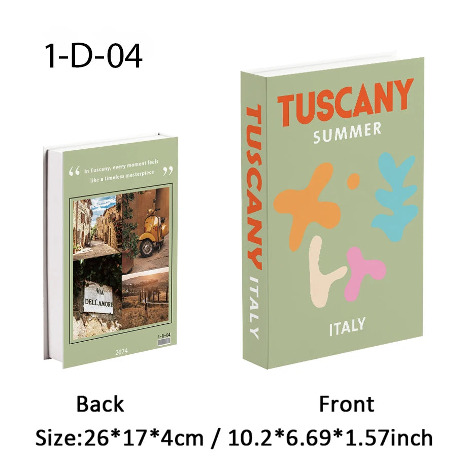 New Travel Decorative Books Book Decoration Luxury Fake Books Decor Table Storage Box Shelf Ornaments Interior Desk Aesthetic