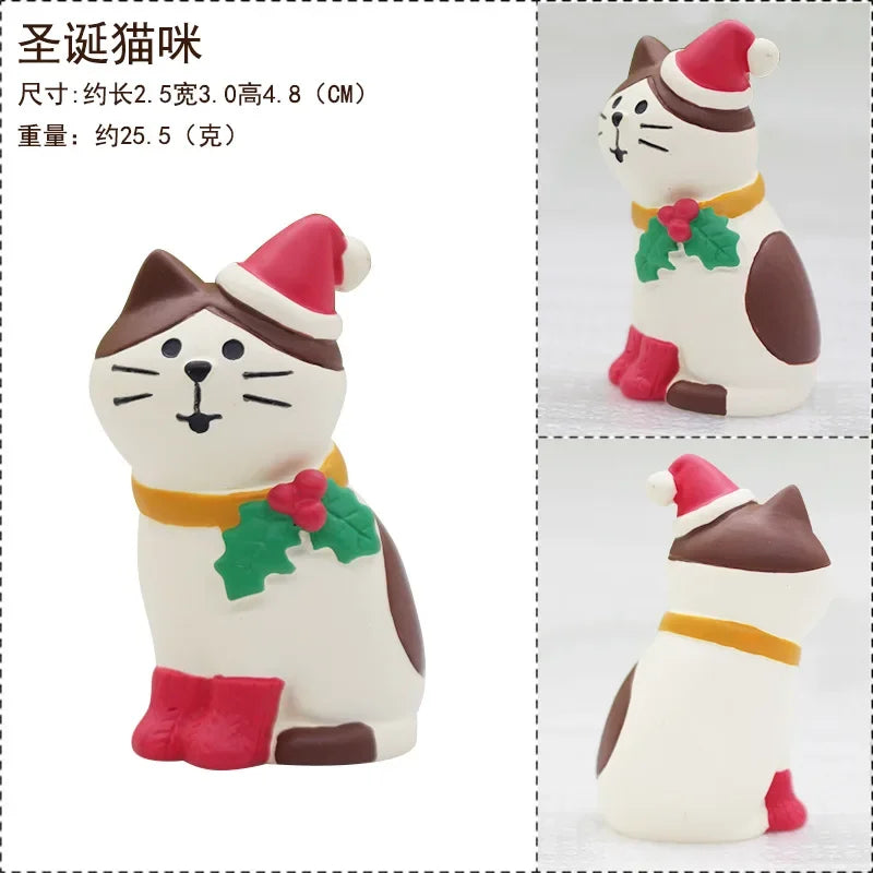 Zakka Figuras Navidad Japonés Creativo Exquisito Mate Resina Navideña Pequeña Decoración Cisne Puff Ukelele Trineo Sofá Reno