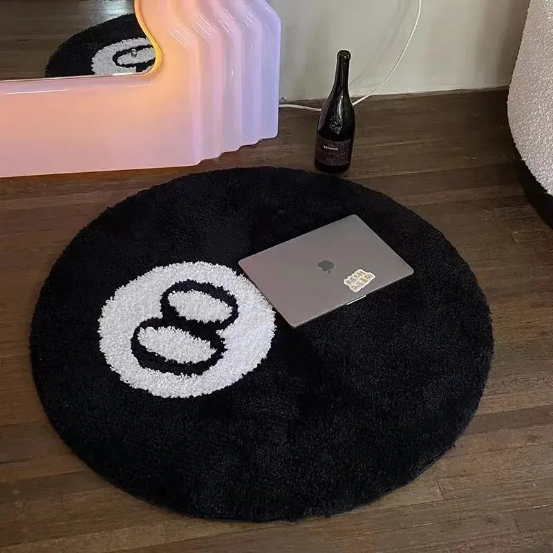 VIKAMA Tapis de billard Huit Boules Halloween Rond Doux Décoratif Thème Film d'Horreur Décoration Intérieure Maison Cadeau pour Fan de Billard Effrayant