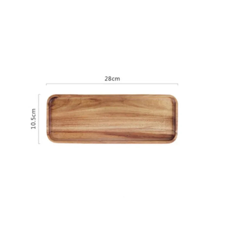 Plateau en bois naturel, plateau à café, assiette rectangulaire, plateau de rangement pour fruits, snacks, plateau de service pour hôtel, maison, plateau à thé, fournitures de décoration