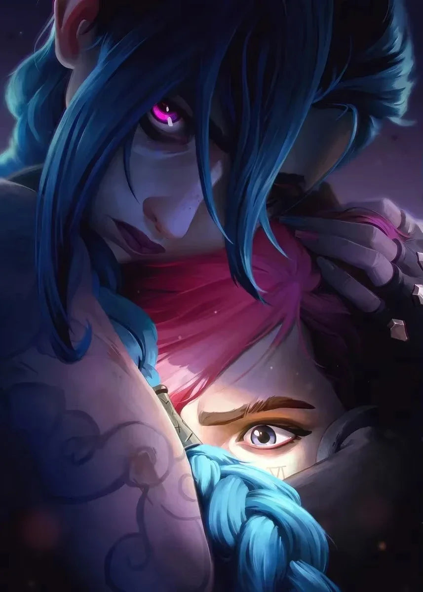 Arcane Season 2 Jinx VI Graffiti Caitlyn Jayce Viktor Character Poster Arcane Anime Game Canvas Printing Wall Art Room Decor