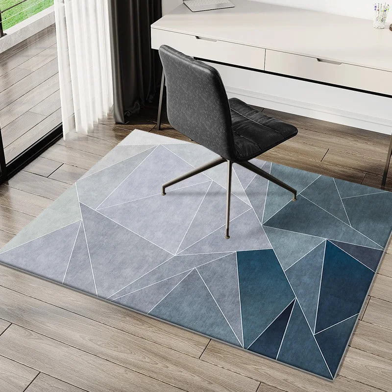Alfombra geométrica VIKAMA para estudio, escritorio de ordenador, silla de e-sports, alfombrilla antideslizante para dormitorio, alfombra rectangular de terciopelo de cristal.