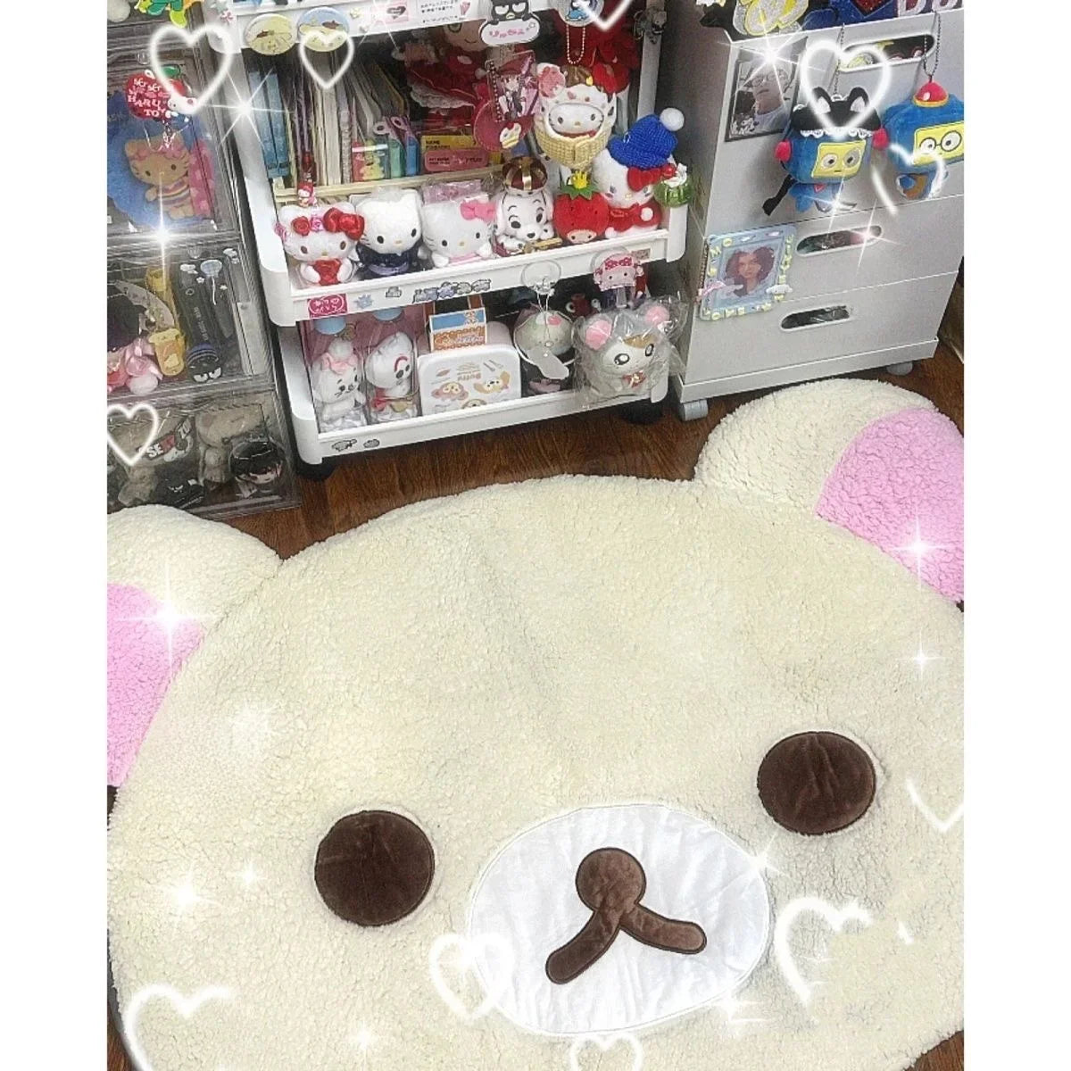 VIKAMA Alfombra Decorativa de Peluche Suave con Diseño de Perezoso de Dibujos Animados, Tapete Cómodo para Sala de Estar, Dormitorio, Decoración del Hogar