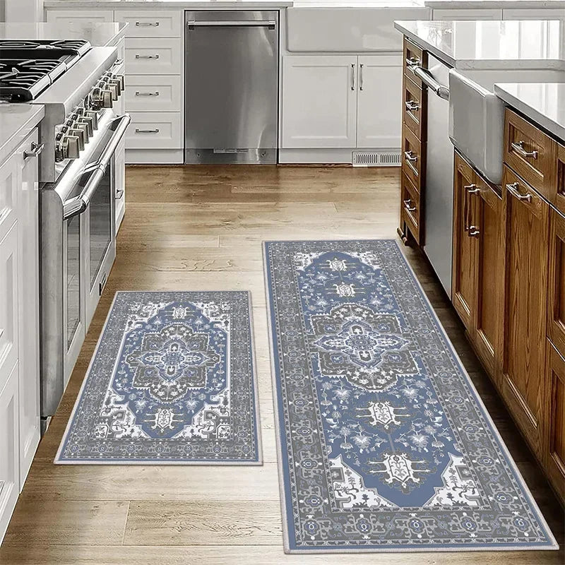 VIKAMA 1/2PCS Alfombras de cocina bohemias antideslizantes lavables para baño, felpudos para puerta, pasillo, alfombras de pasillo, decoración del hogar