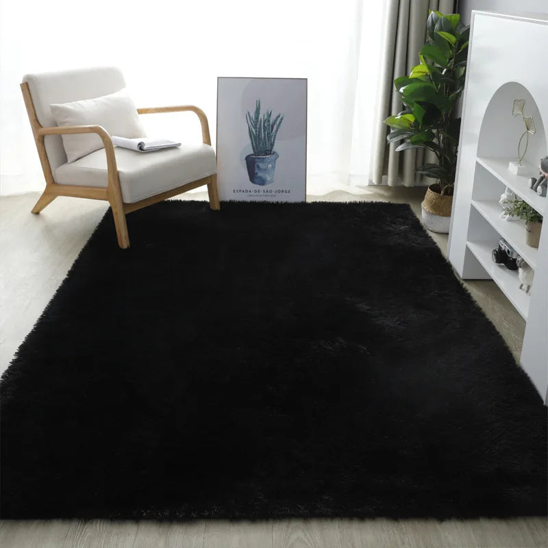 Alfombra de seda y lana VIKAMA para dormitorio, sala de estar, estilo nórdico, tapetes para el hogar, decoración del hogar