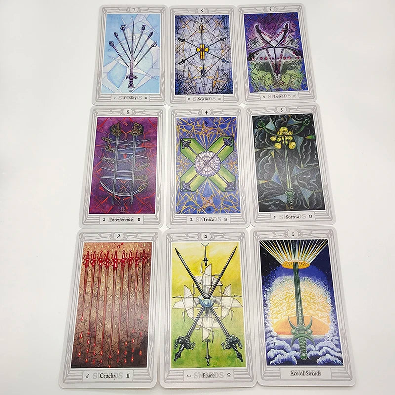 Luxury Aleister Crowley Large Version 80 Divination Oracle Cards The Great THOTH Tarot Deck