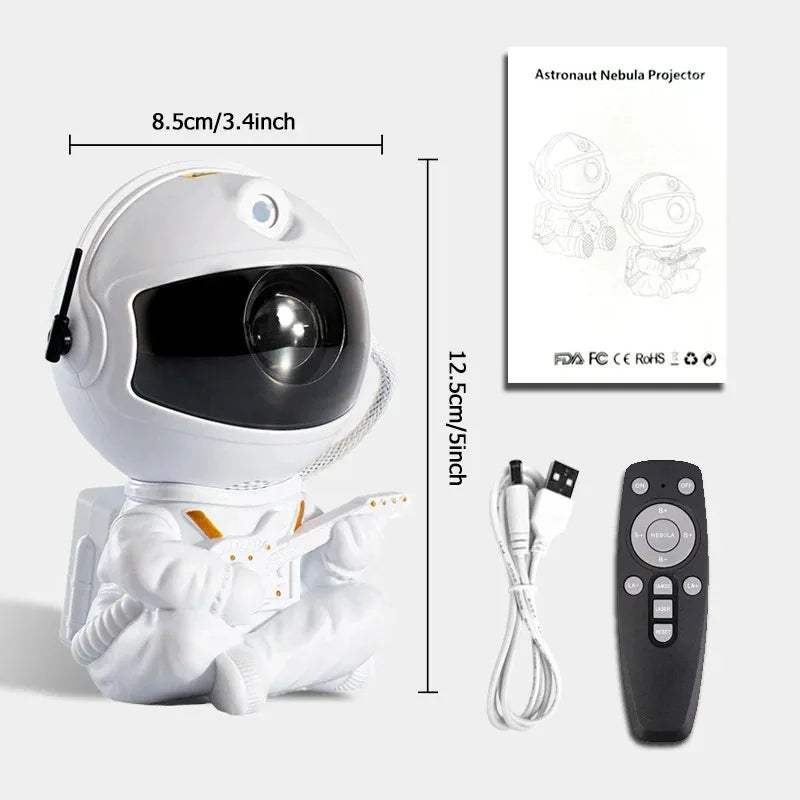 Proyector de estrellas Lámpara de noche galaxia Proyector de astronauta espacial Lámpara LED de techo de nebulosa estrellada para dormitorio, hogar, regalo para niños