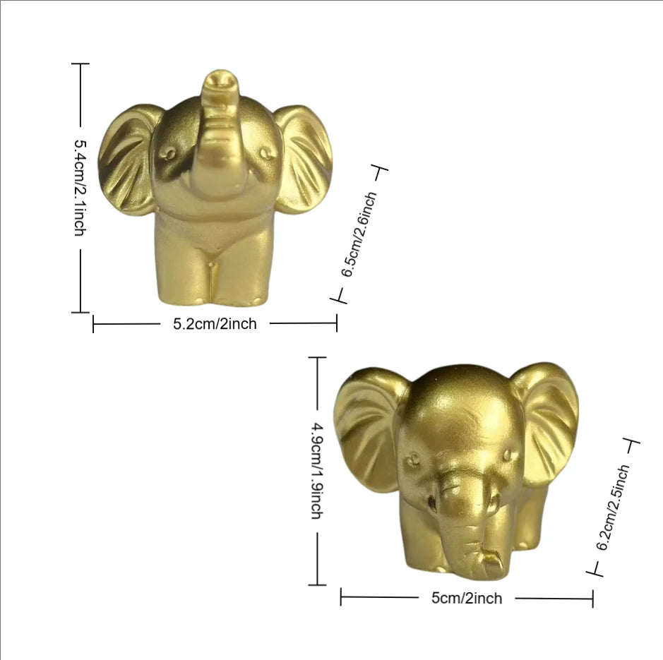 Figurine d'éléphant dorée noire et blanche de style nordique, article de décoration d'intérieur porte-bonheur, décoration élégante et exquise pour le salon et le bureau, transmettant une atmosphère chaleureuse