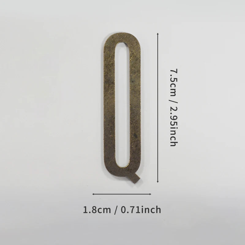 Bronze Self Adhesive House Number Metal English Alphabet Letters for Apartment Room Door Plate Table Mailbox Number Stickers 7cm