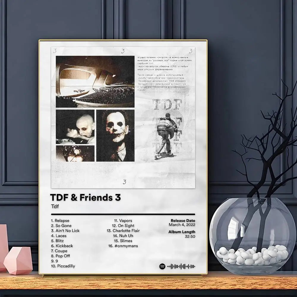 Póster de Tdf Culture para cantante, arte de pared adhesivo, impresión impermeable para el hogar, sala de estar, dormitorio, bar, decoración estética