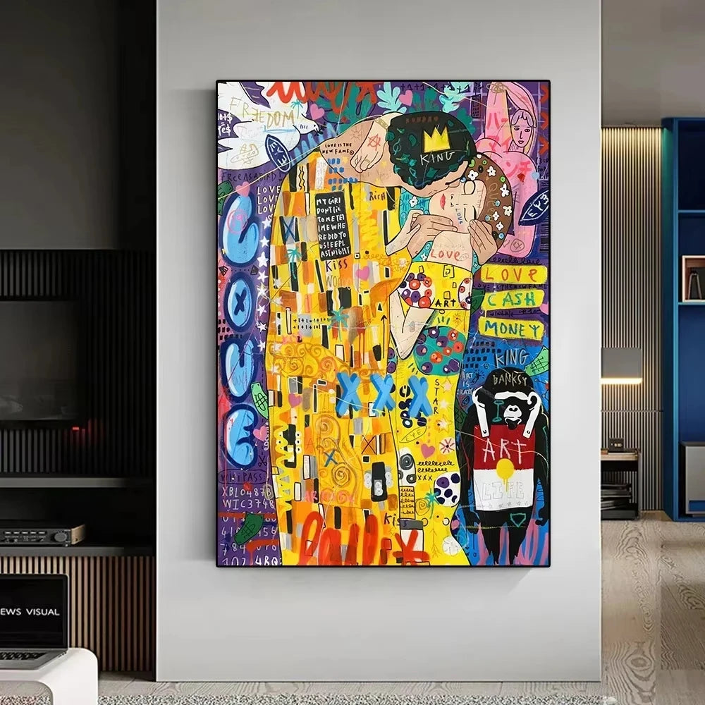 Art mural esthétique graffiti moderne Banksy Pop Portrait HD Toile Affiches Impressions Décoration Chambre Salon Cadeau