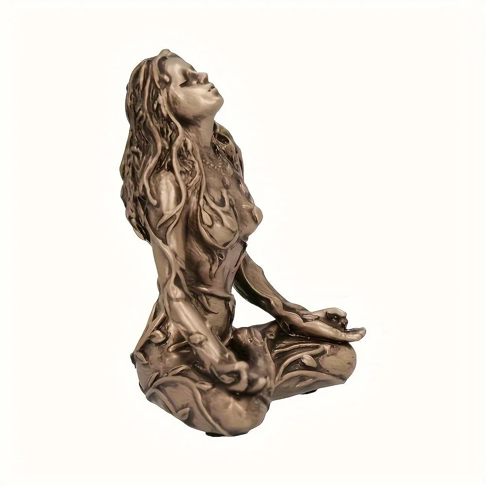 Estatua de la Diosa, Estatua de Gaia, Naturaleza de la Madre Tierra, Estatua Lunar, Estatua de Resina del Espíritu Brujo, Decoración del Hogar, Decoración del Jardín