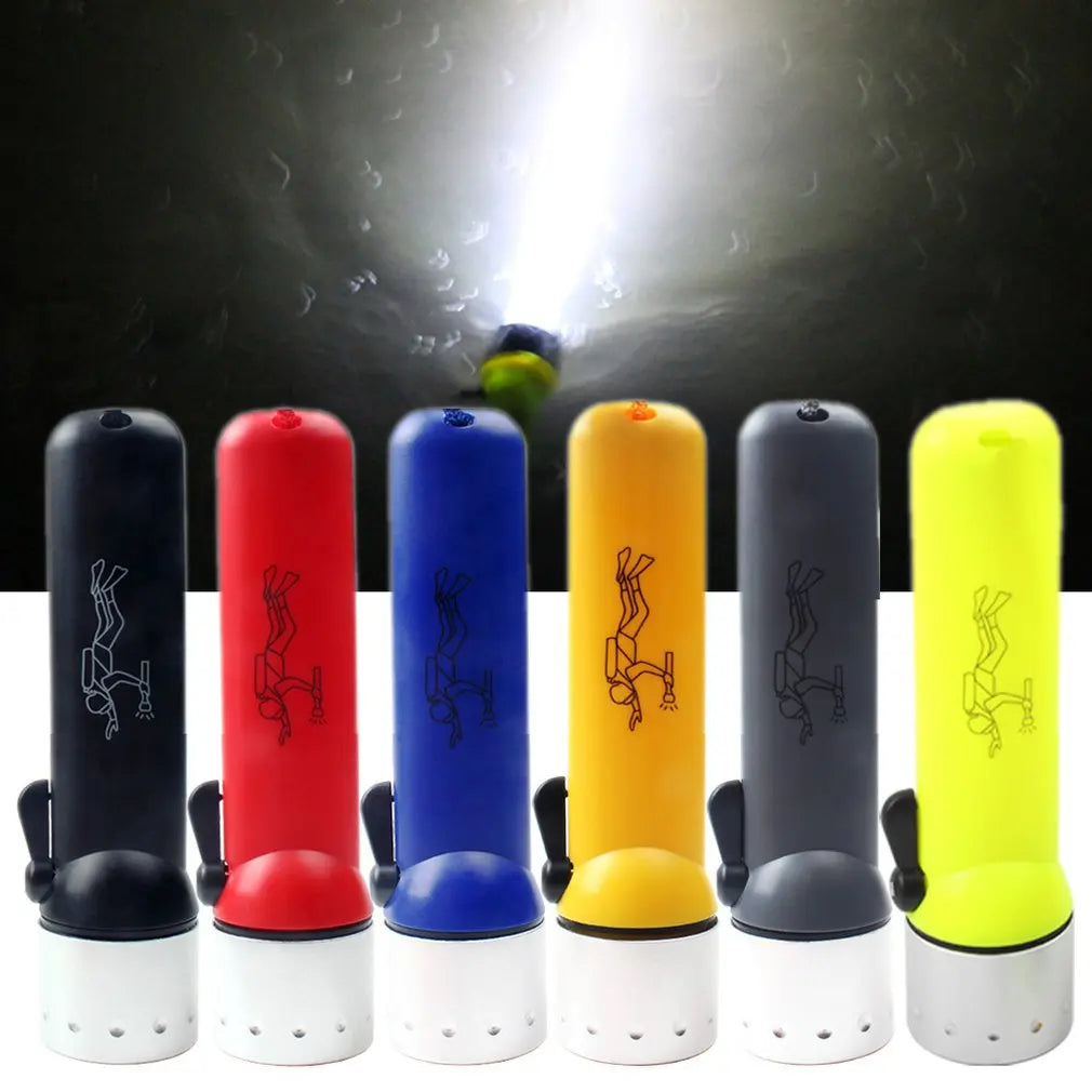 Linterna LED submarina IP68 impermeable, con 4 pilas AA, portátil, de plástico especial, luz profesional de buceo
