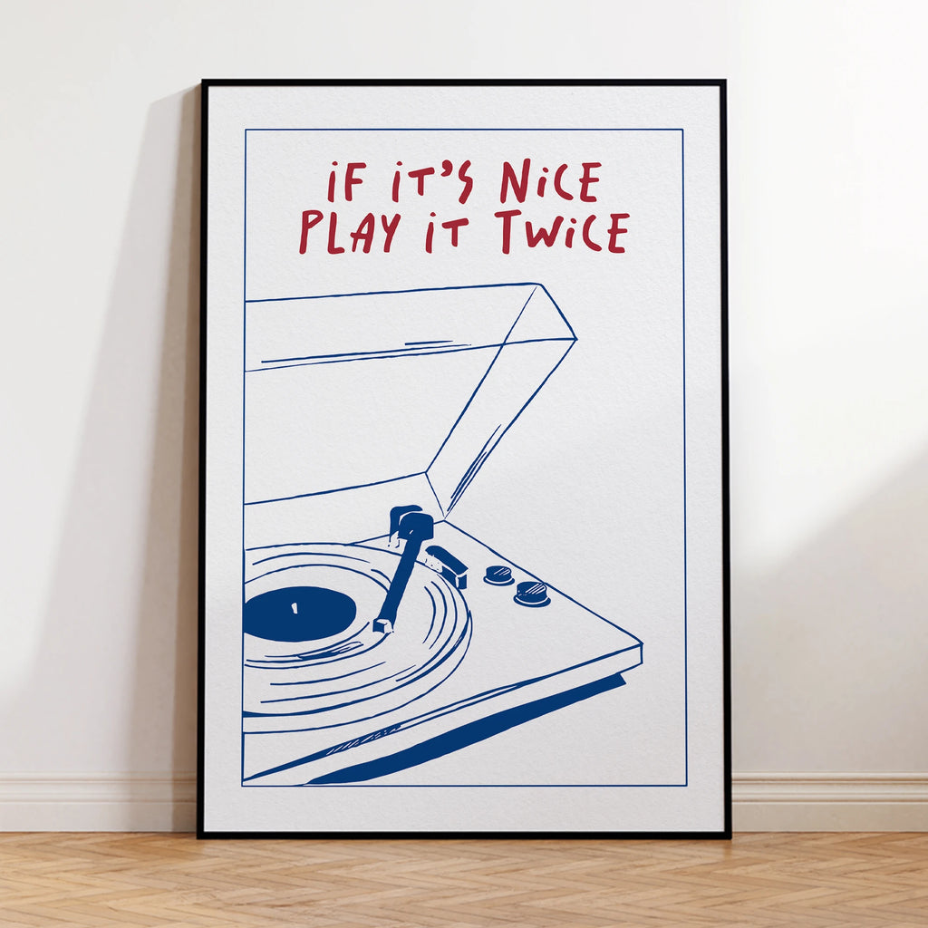 Musique Moderne Jouez-la Deux Fois Art Mural Rétro Groovy Impressions Cadeau Tendance Peinture sur Toile Affiche Photo Pour Salon Décoration Murale Maison