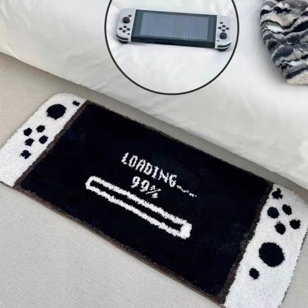 Alfombra con forma de mando de juego VIKAMA Alfombra de felpa de dibujos animados para dormitorio infantil, área de juegos, alfombrilla decorativa para el suelo, decoración del hogar