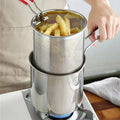 Freidora de acero inoxidable SUS304 para patatas fritas y alitas de pollo, olla pequeña doméstica para aceite con filtro, olla Tianfu Luo