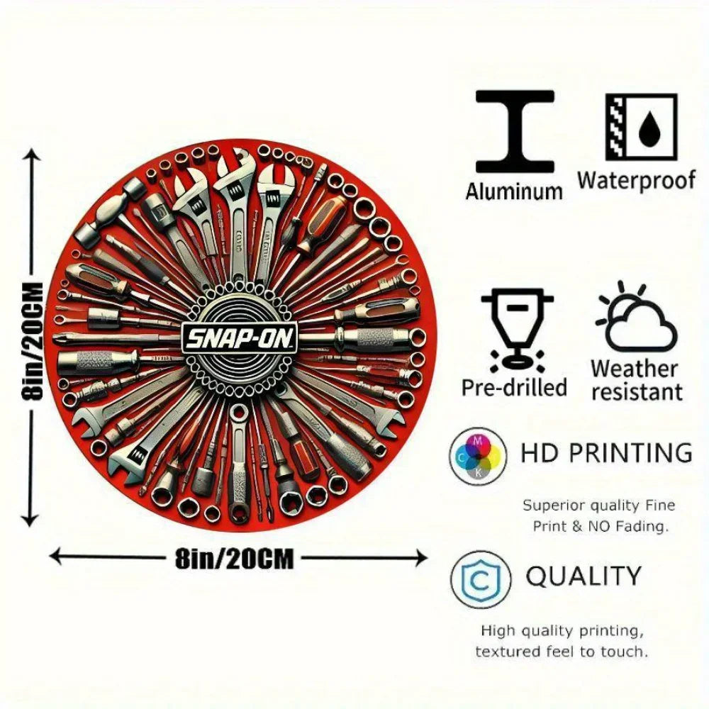 UniqueVintage - Cartel decorativo de pared de aluminio con diseños de herramientas, llave inglesa y destornillador - Ideal para la decoración del hogar y bares